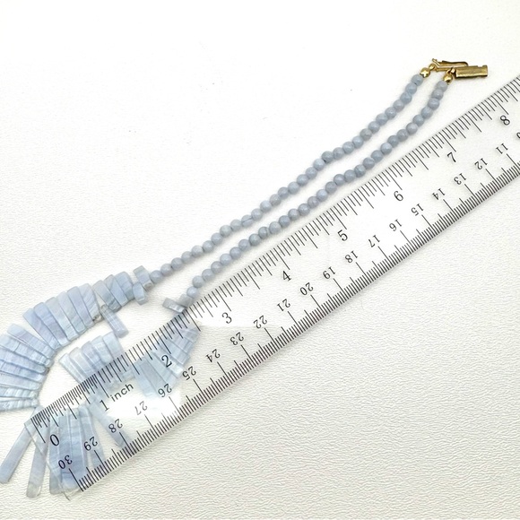Genuine Blue Lace Agate Necklace Yoga Boho Natural Healing Crystal Gemstone Luxe - Picture 5 of 5